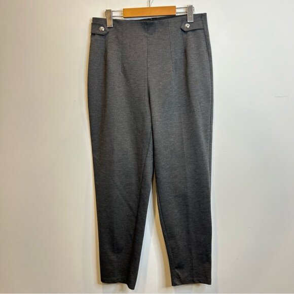 H&M Tapered Fit High Rise Trousers Pants Grey - Picture 6 of 10